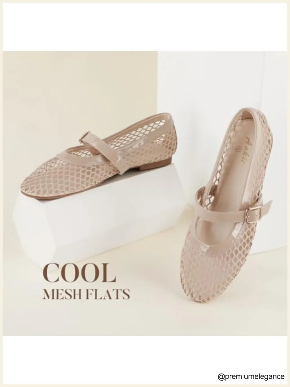 Mesh Ballet Flats with Buckle Strap Mary Jane Ballerina Flat Sandals